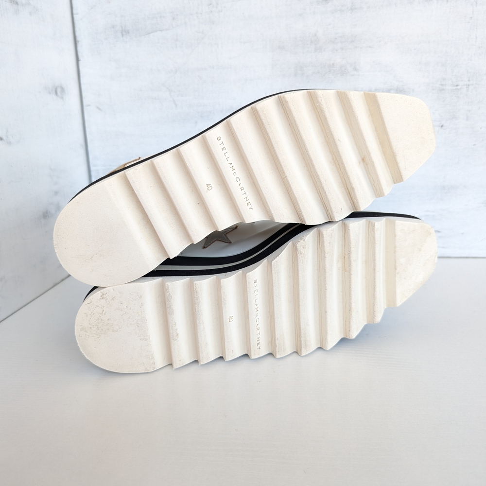 Stella McCartney White Black Cream Platform Sneakers - Picture 10 of 16